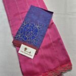Rose pink / indigo blouse