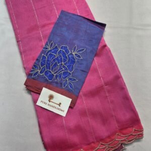 Rose pink / indigo blouse
