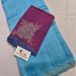 Sky blue / wine blouse