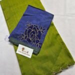 Olive / indigo blouse