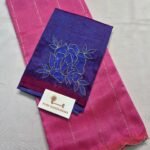 Rose pink / indigo blouse