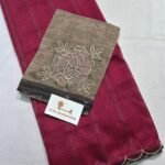 Maroon / taupe blouse