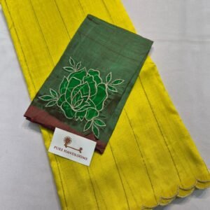Yellow / forest-green blouse