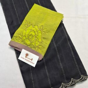 Charcoal / yellow blouse