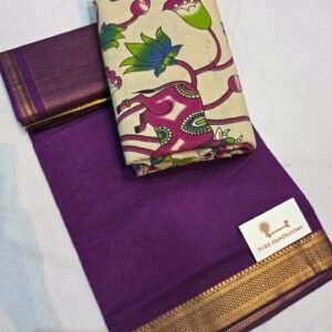 Deep purple / ivory botanical blouse