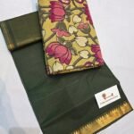 Forest green / mustard floral blouse