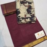 Plum / ivory-and-black blouse