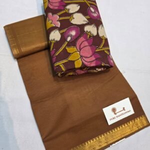 Caramel / plum floral blouse