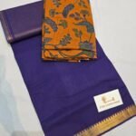 Indigo / orange floral blouse
